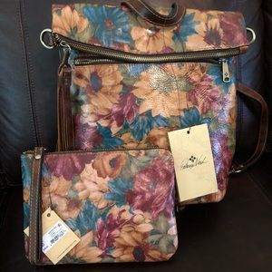 Patricia Nash Crossbody/Backpack & Wristlet Pouch